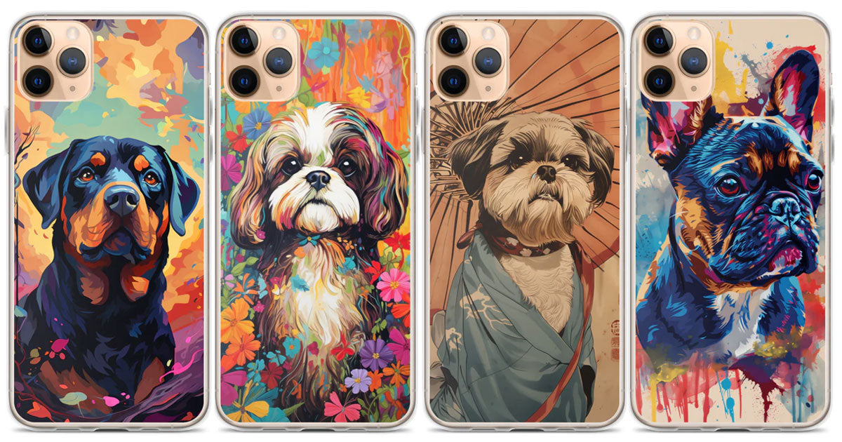 Artistic dog iPhone cases – French Bulldog, Shiba Inu, Rottweiler and more