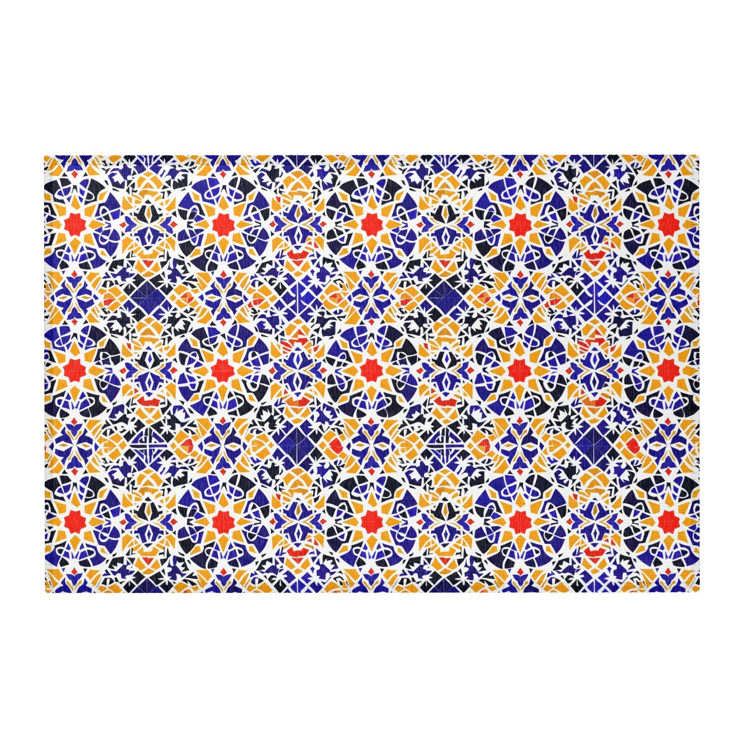 Andalusian ceramic tile style area rug with Spanish mosaic pattern design