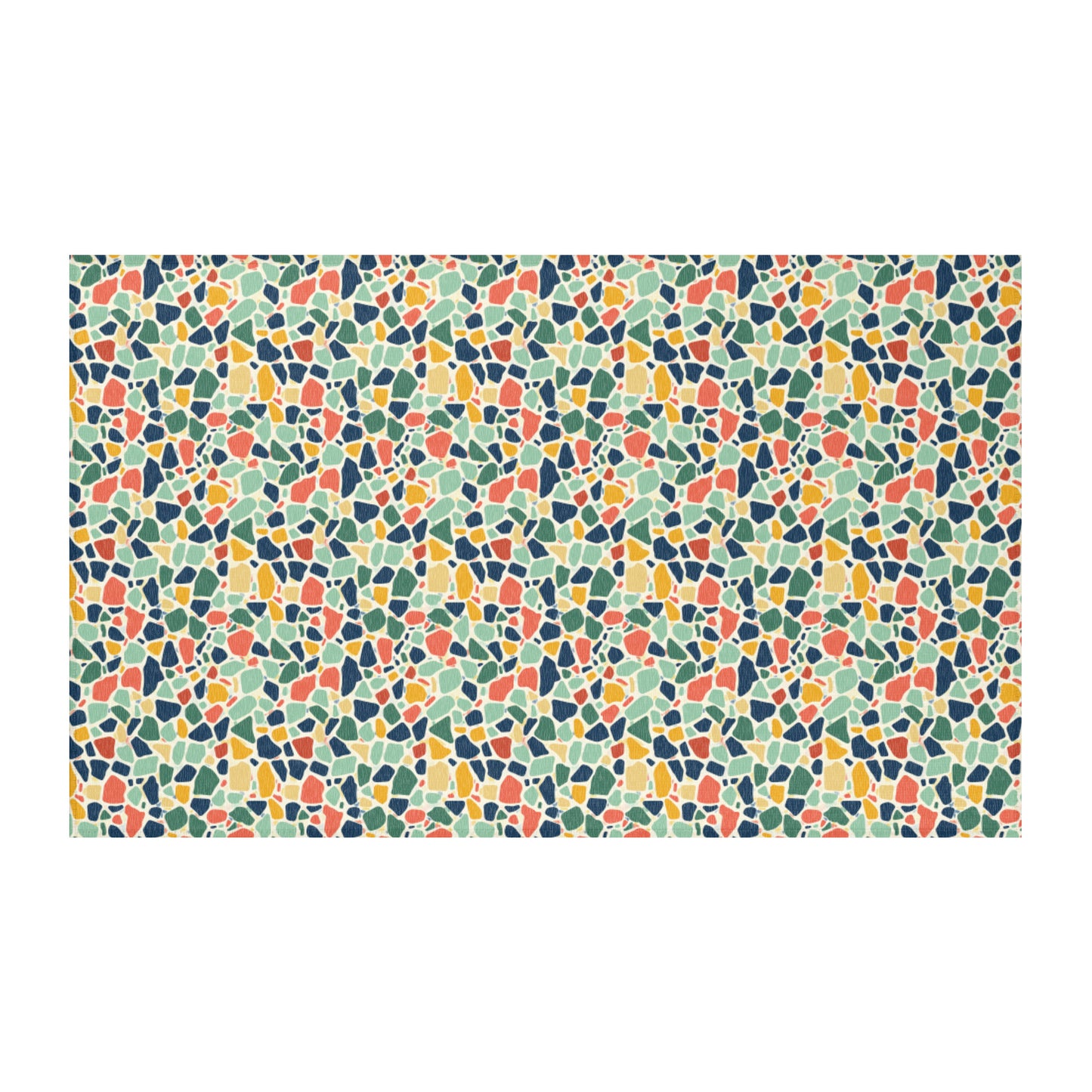 Modern terrazzo style rug with colorful speckled design