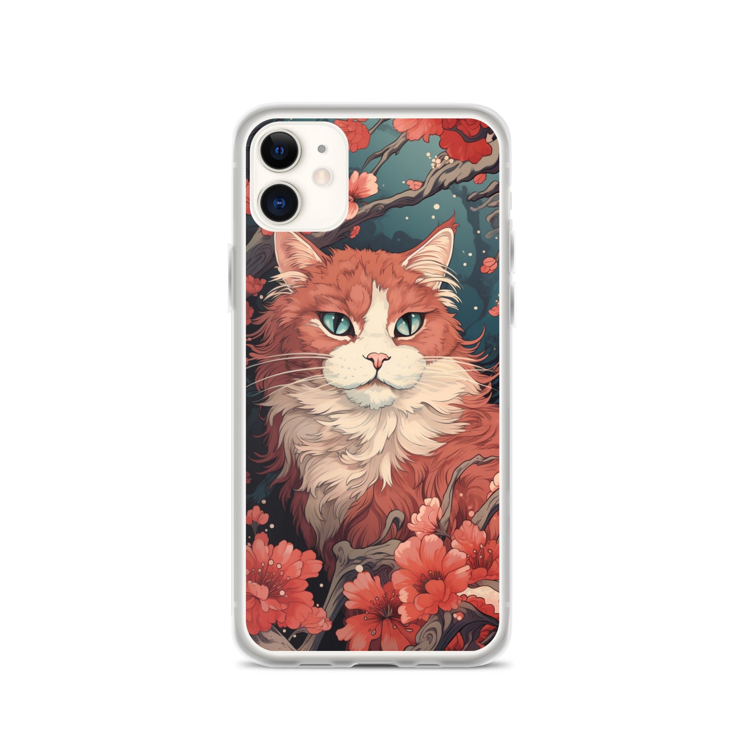 Ukiyo-e Style Orange/White Cat iPhone Case