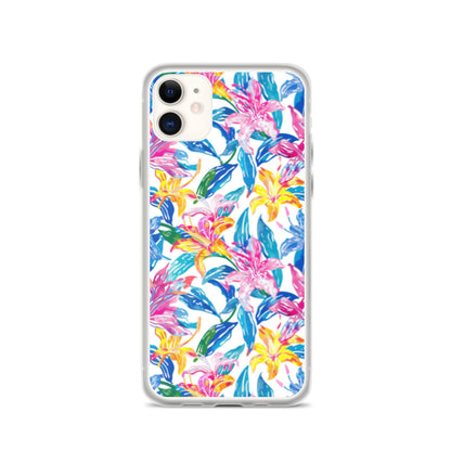 iPhone Case Colorful Floral Watercolor Blue Yellow Pink