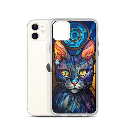 Stained Glass Cat iPhone Case
