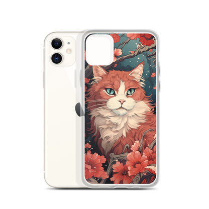 Ukiyo-e Style Orange/White Cat iPhone Case