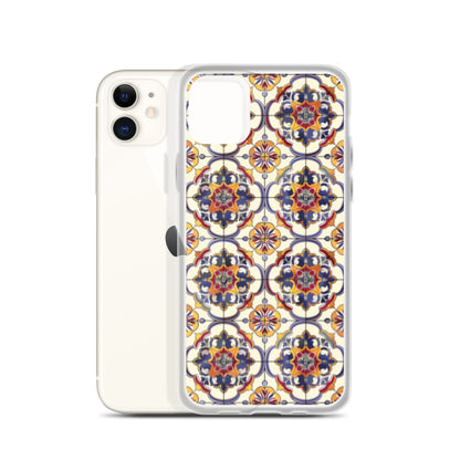 iPhone Case Classic Victorian Tile Blue