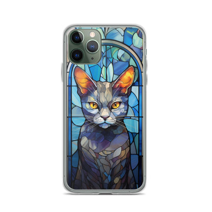 Stained Glass Cat #2 iPhone Case