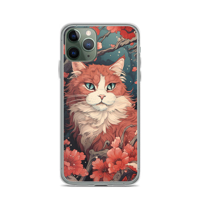 Ukiyo-e Style Orange/White Cat iPhone Case