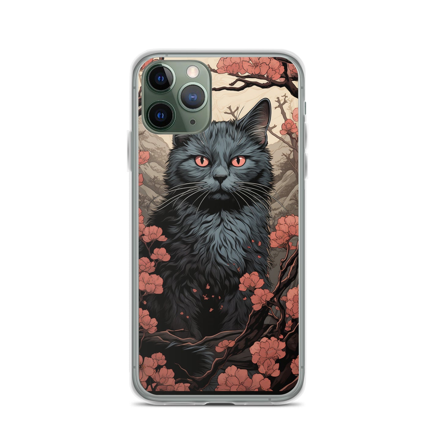 Ukiyo-e Style Gray Cat iPhone Case