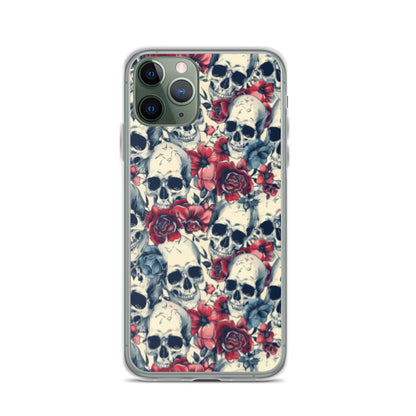 iPhone Case Skulls and Red Roses
