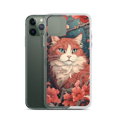 Ukiyo-e Style Orange/White Cat iPhone Case
