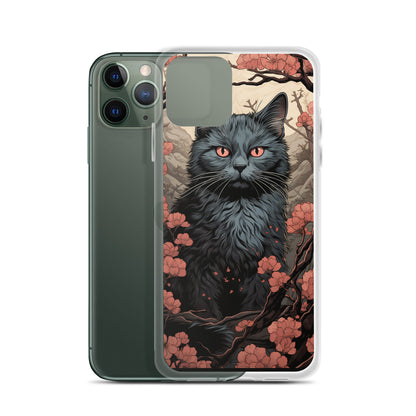 Ukiyo-e Style Gray Cat iPhone Case
