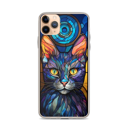Stained Glass Cat iPhone Case
