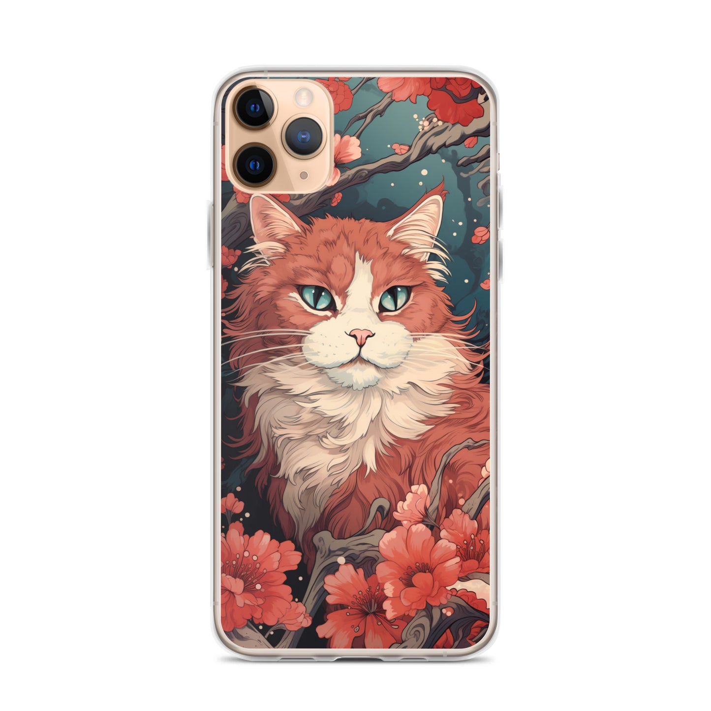 Ukiyo-e Style Orange/White Cat iPhone Case
