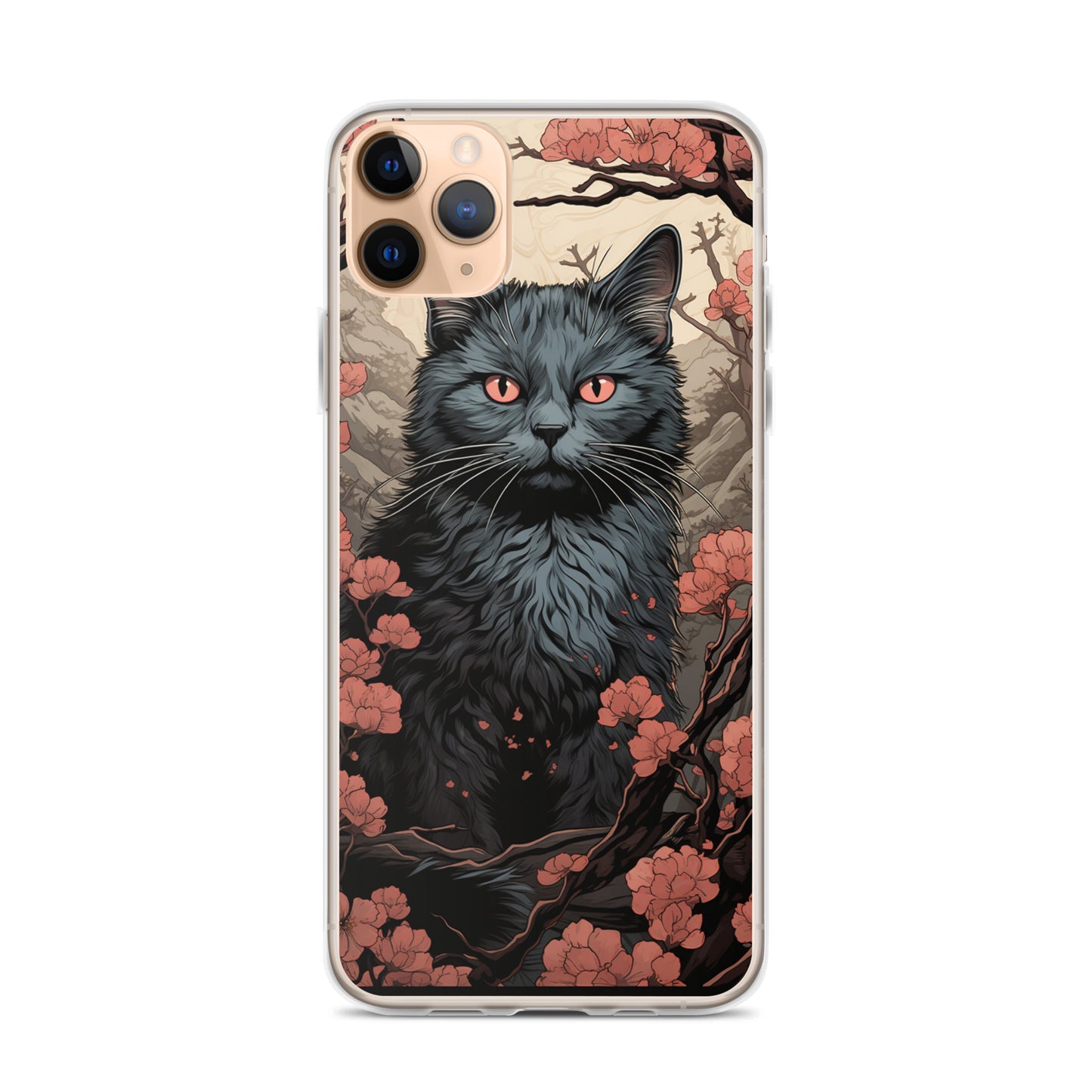 Ukiyo-e Style Gray Cat iPhone Case