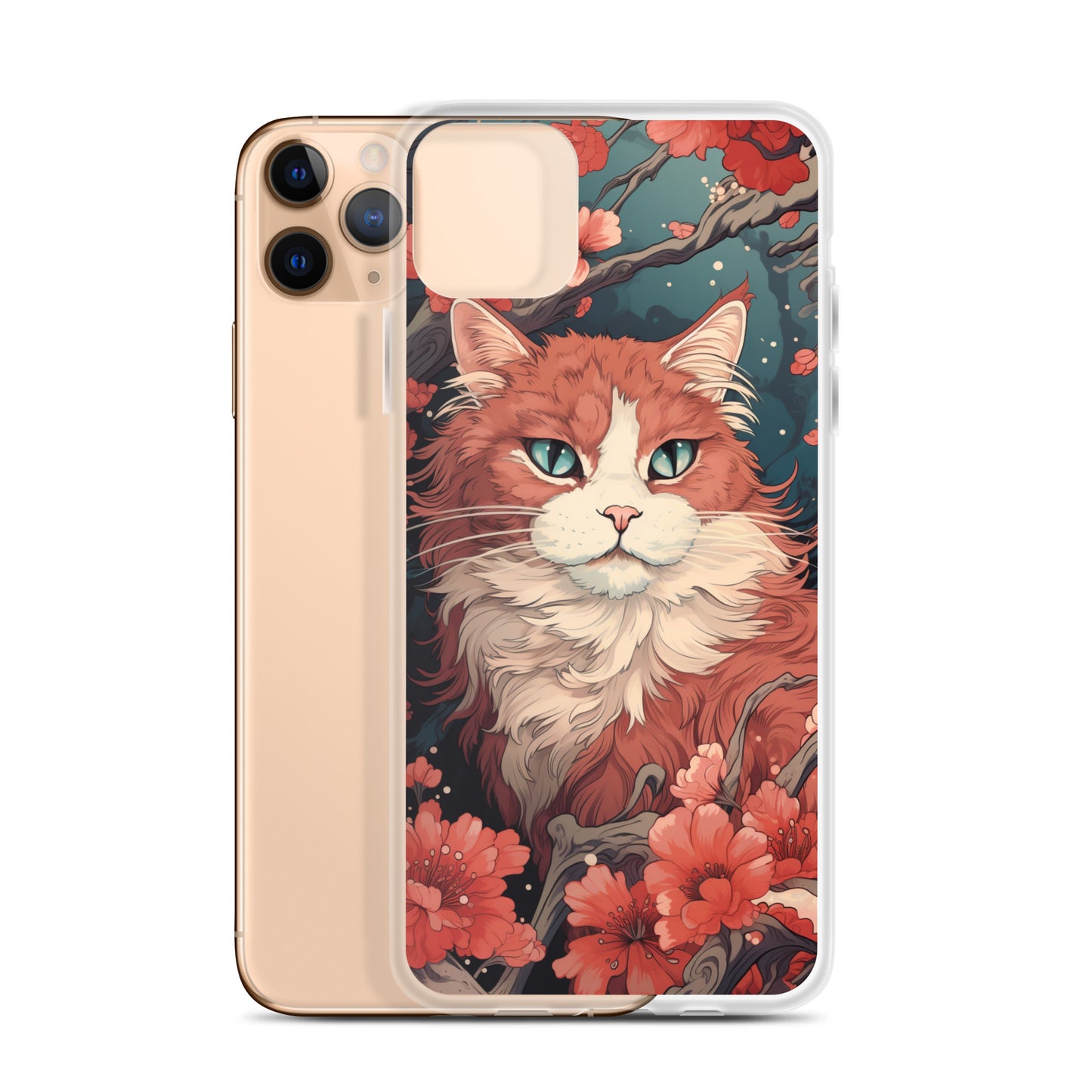 Ukiyo-e Style Orange/White Cat iPhone Case