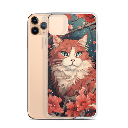 Ukiyo-e Style Orange/White Cat iPhone Case
