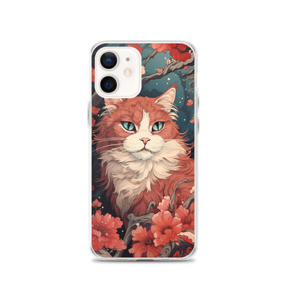 Ukiyo-e Style Orange/White Cat iPhone Case