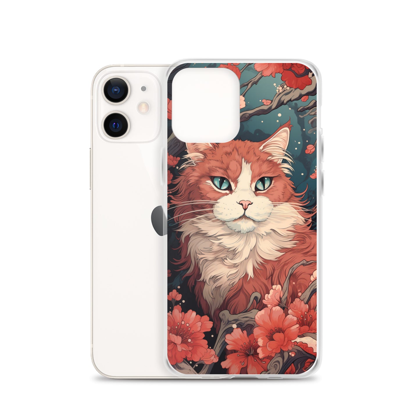 Ukiyo-e Style Orange/White Cat iPhone Case
