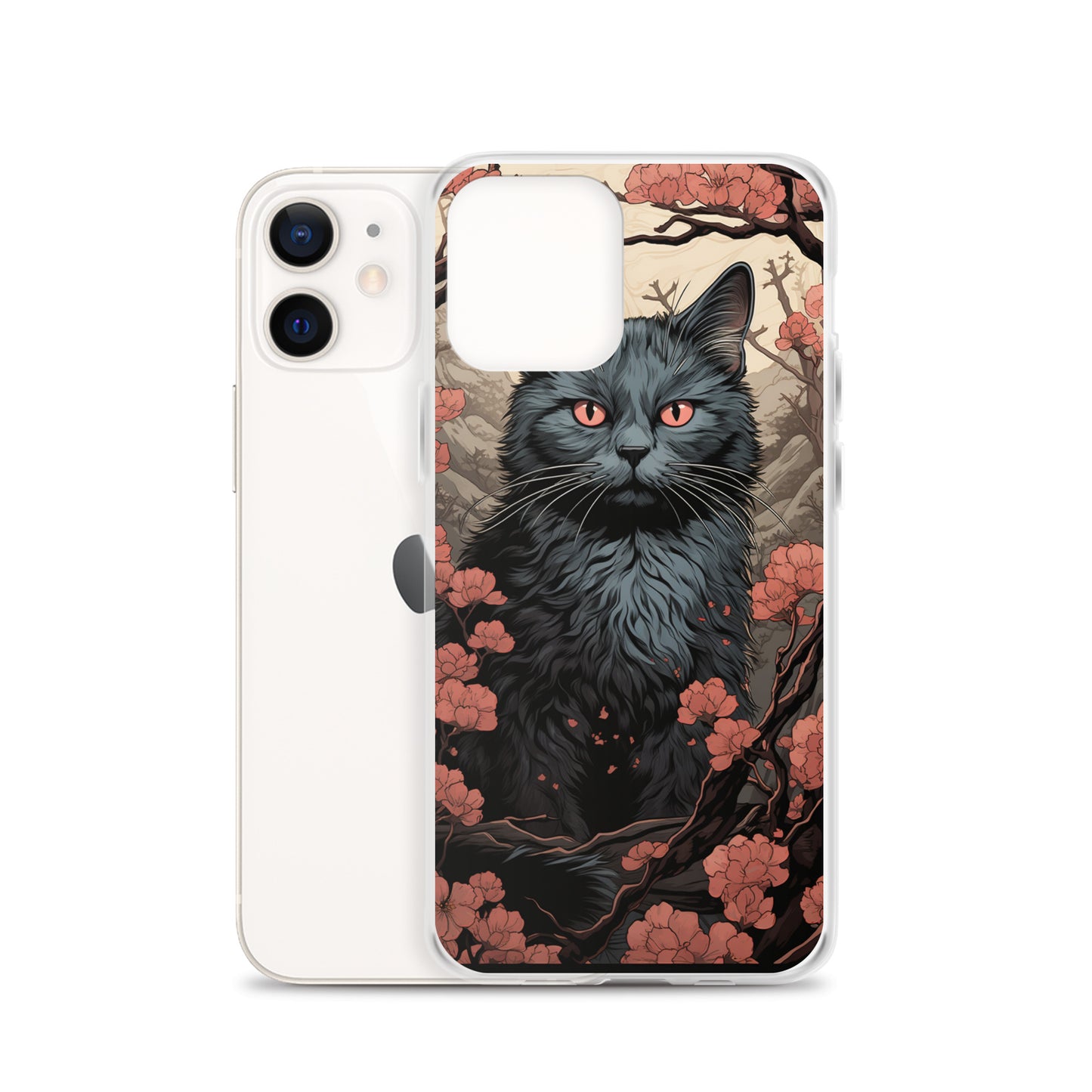 Ukiyo-e Style Gray Cat iPhone Case