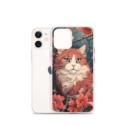 Ukiyo-e Style Orange/White Cat iPhone Case