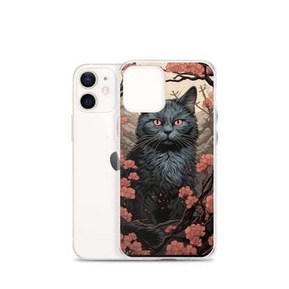 Ukiyo-e Style Gray Cat iPhone Case