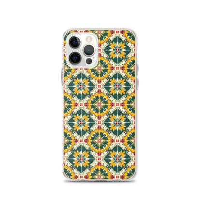 iPhone Case Green Colorful Traditional Maltese Cement Tile Pattern