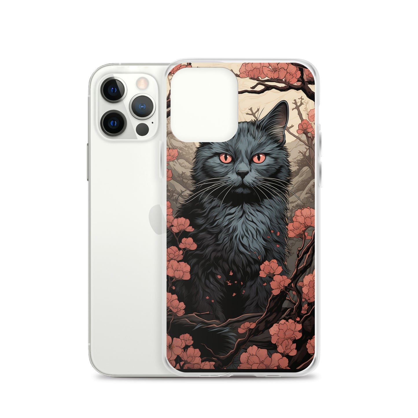 Ukiyo-e Style Gray Cat iPhone Case