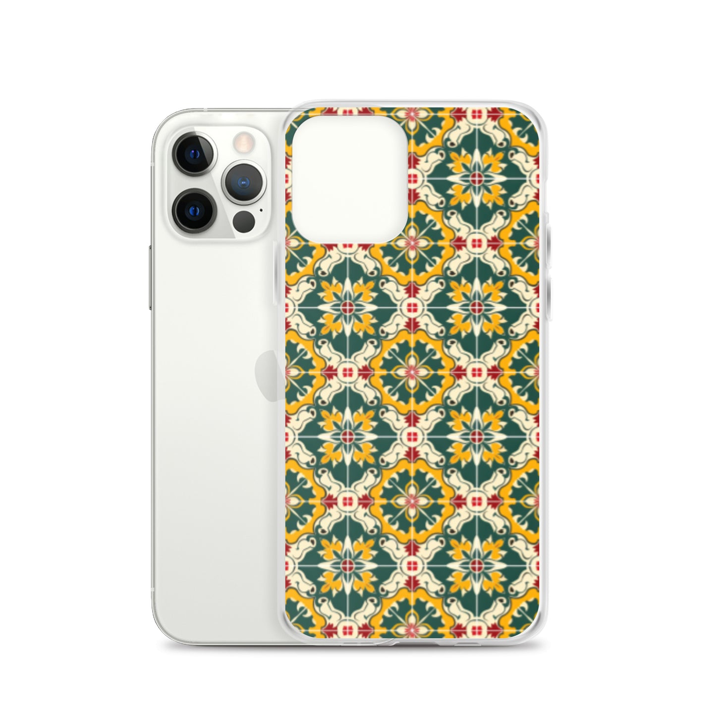 iPhone Case Green Colorful Traditional Maltese Cement Tile Pattern
