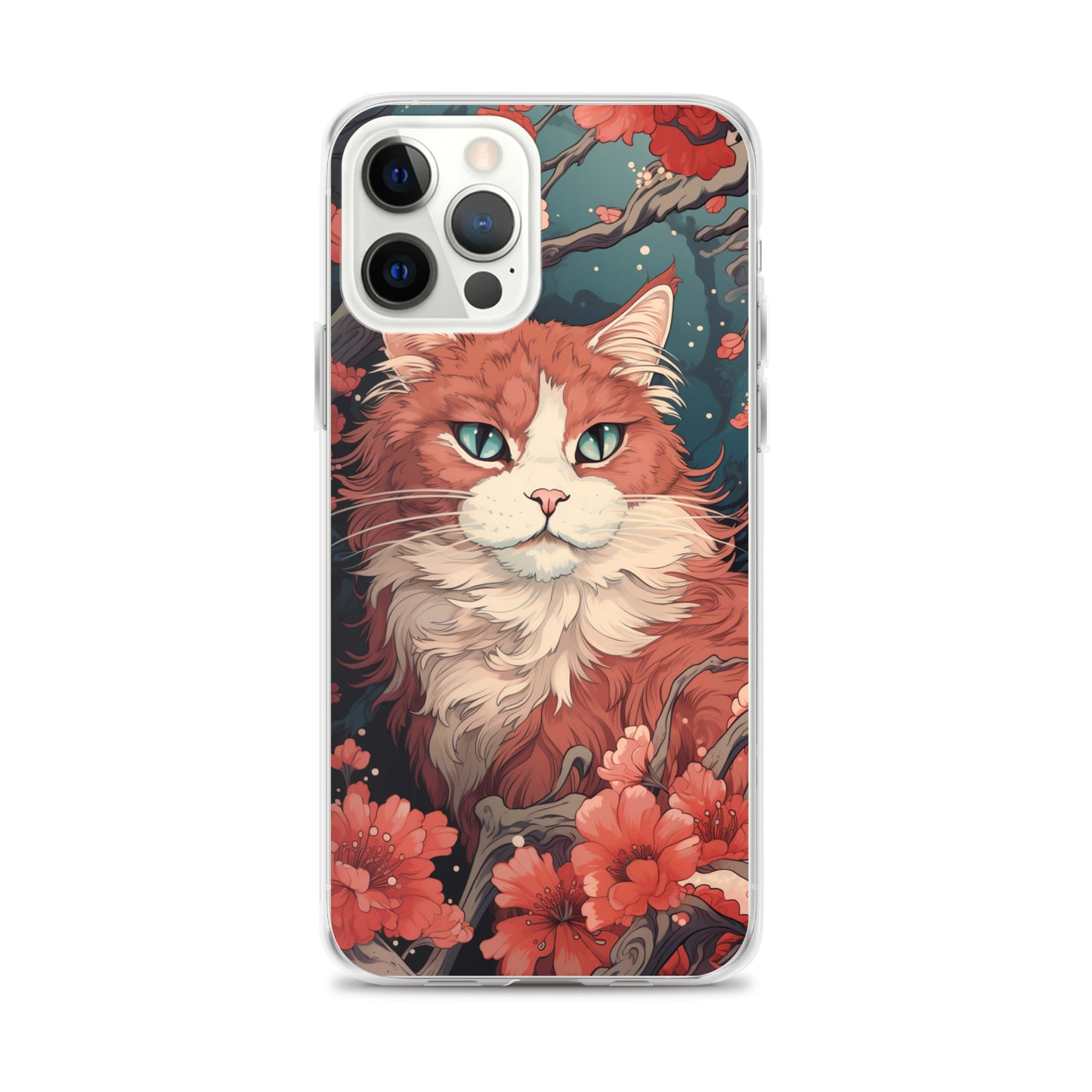 Ukiyo-e Style Orange/White Cat iPhone Case