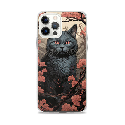 Ukiyo-e Style Gray Cat iPhone Case