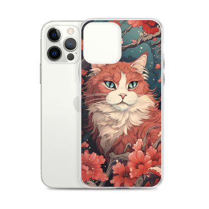 Ukiyo-e Style Orange/White Cat iPhone Case