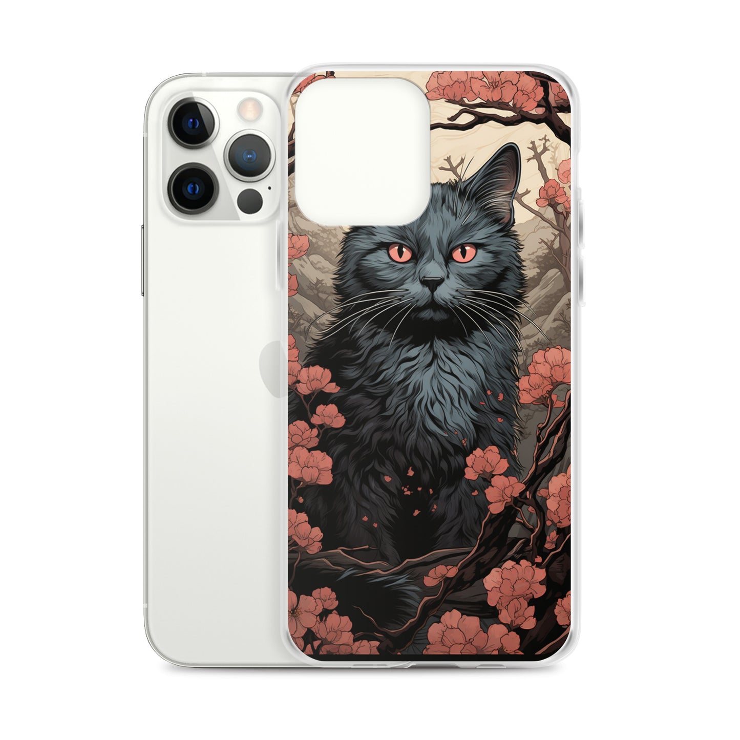 Ukiyo-e Style Gray Cat iPhone Case