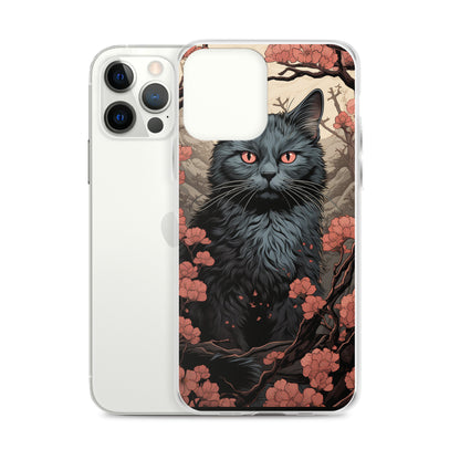 Ukiyo-e Style Gray Cat iPhone Case