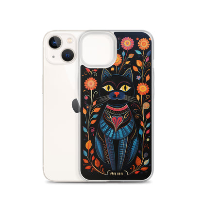 Folk Art Kitty Cat iPhone Case