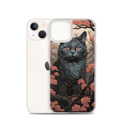 Ukiyo-e Style Gray Cat iPhone Case