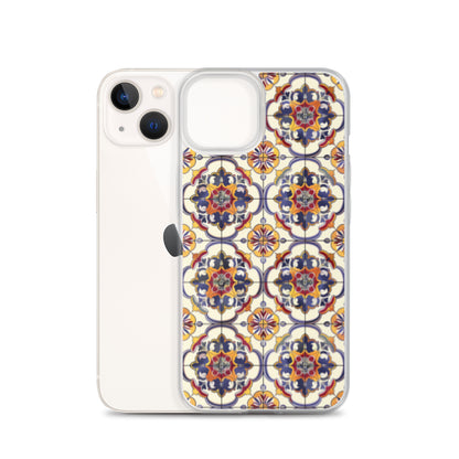 iPhone Case Classic Victorian Tile Blue