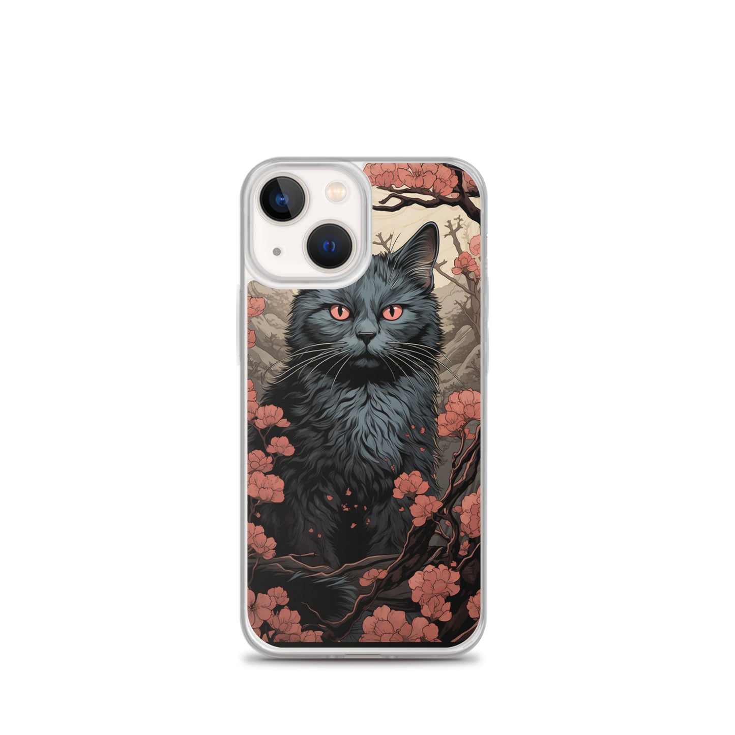 Ukiyo-e Style Gray Cat iPhone Case