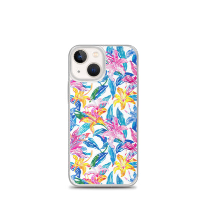 iPhone Case Colorful Floral Watercolor Blue Yellow Pink