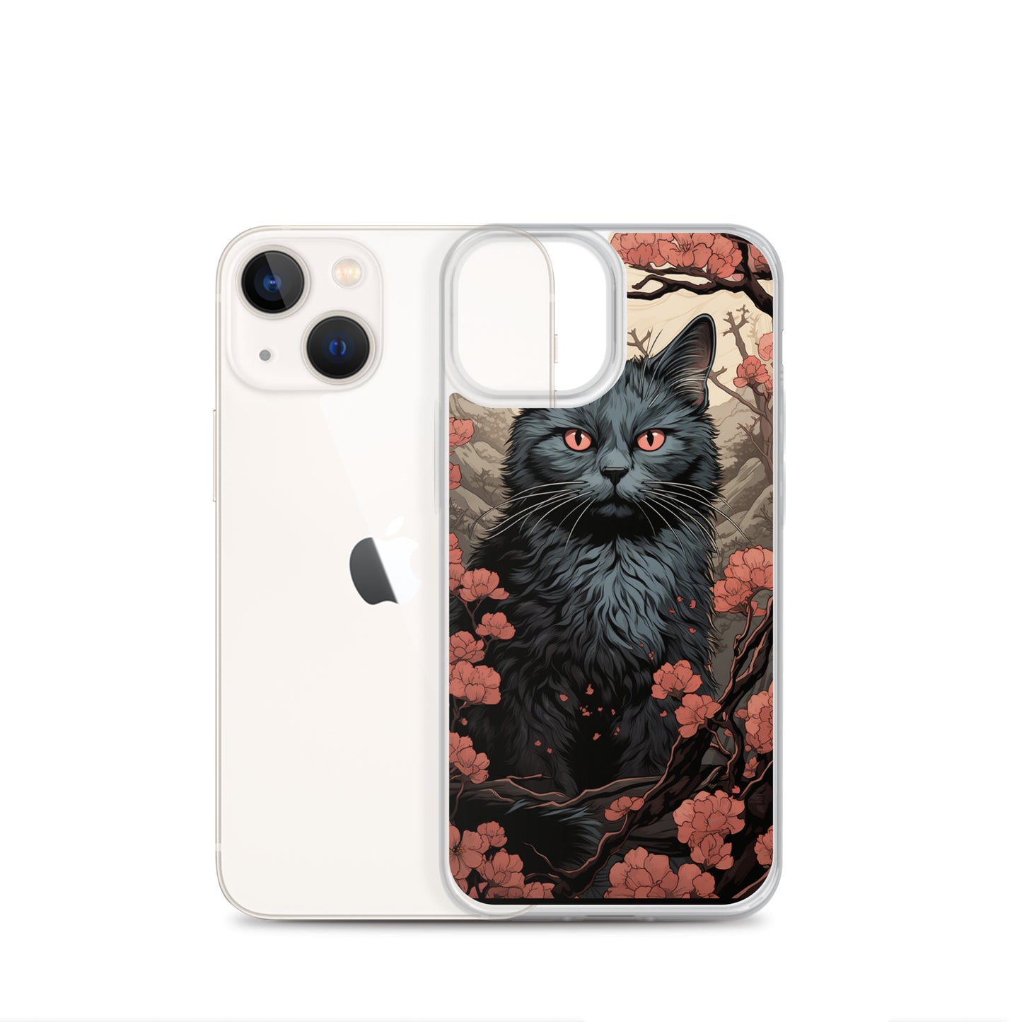 Ukiyo-e Style Gray Cat iPhone Case