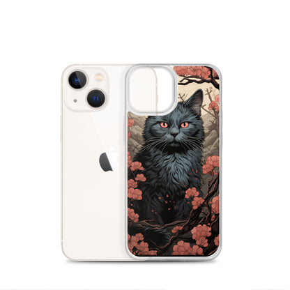 Ukiyo-e Style Gray Cat iPhone Case