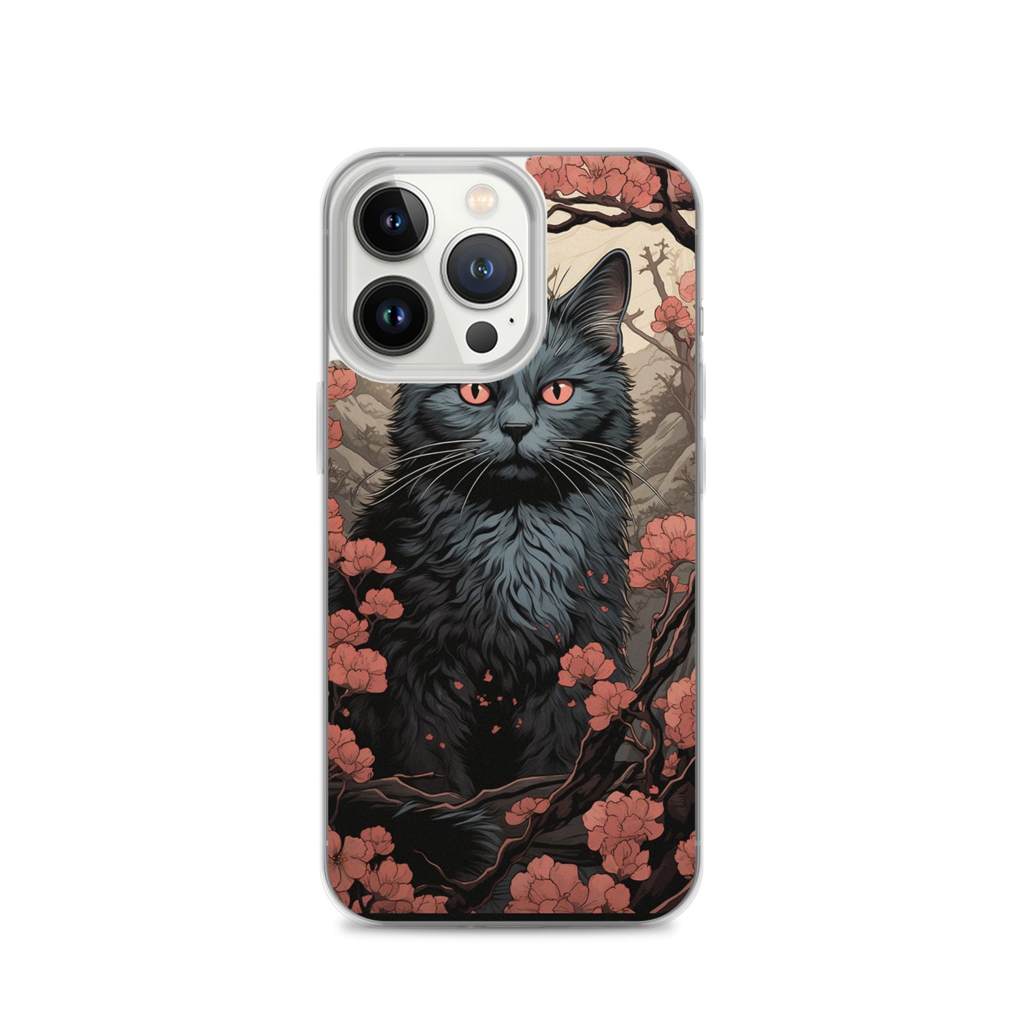 Ukiyo-e Style Gray Cat iPhone Case