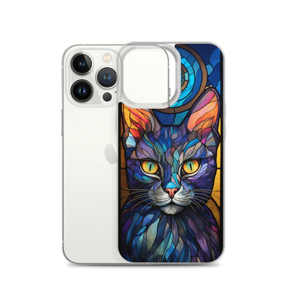 Stained Glass Cat iPhone Case