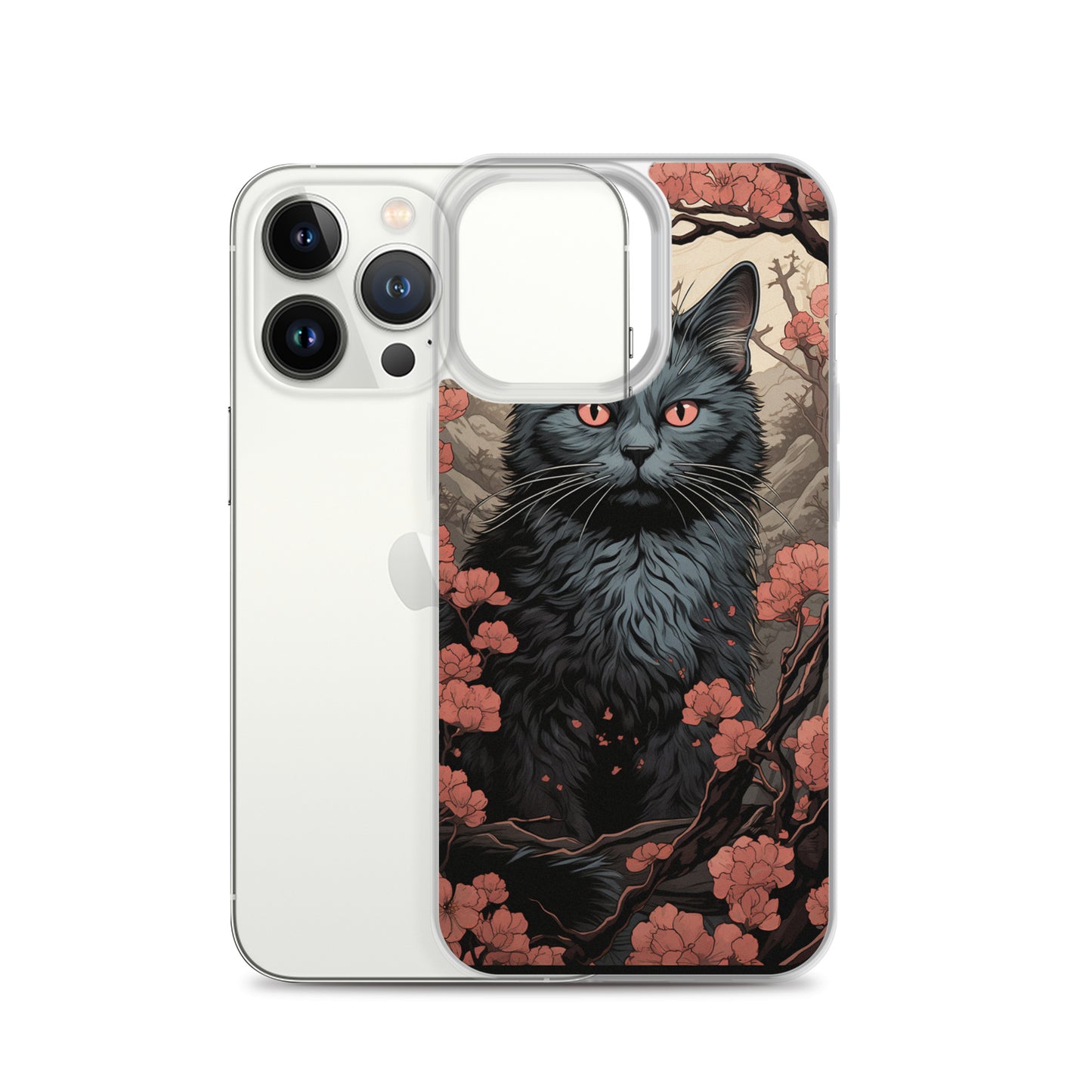 Ukiyo-e Style Gray Cat iPhone Case