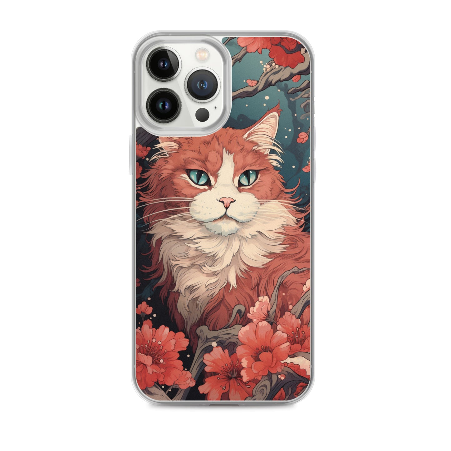 Ukiyo-e Style Orange/White Cat iPhone Case