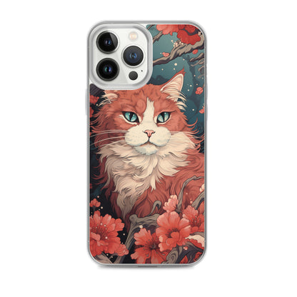 Ukiyo-e Style Orange/White Cat iPhone Case