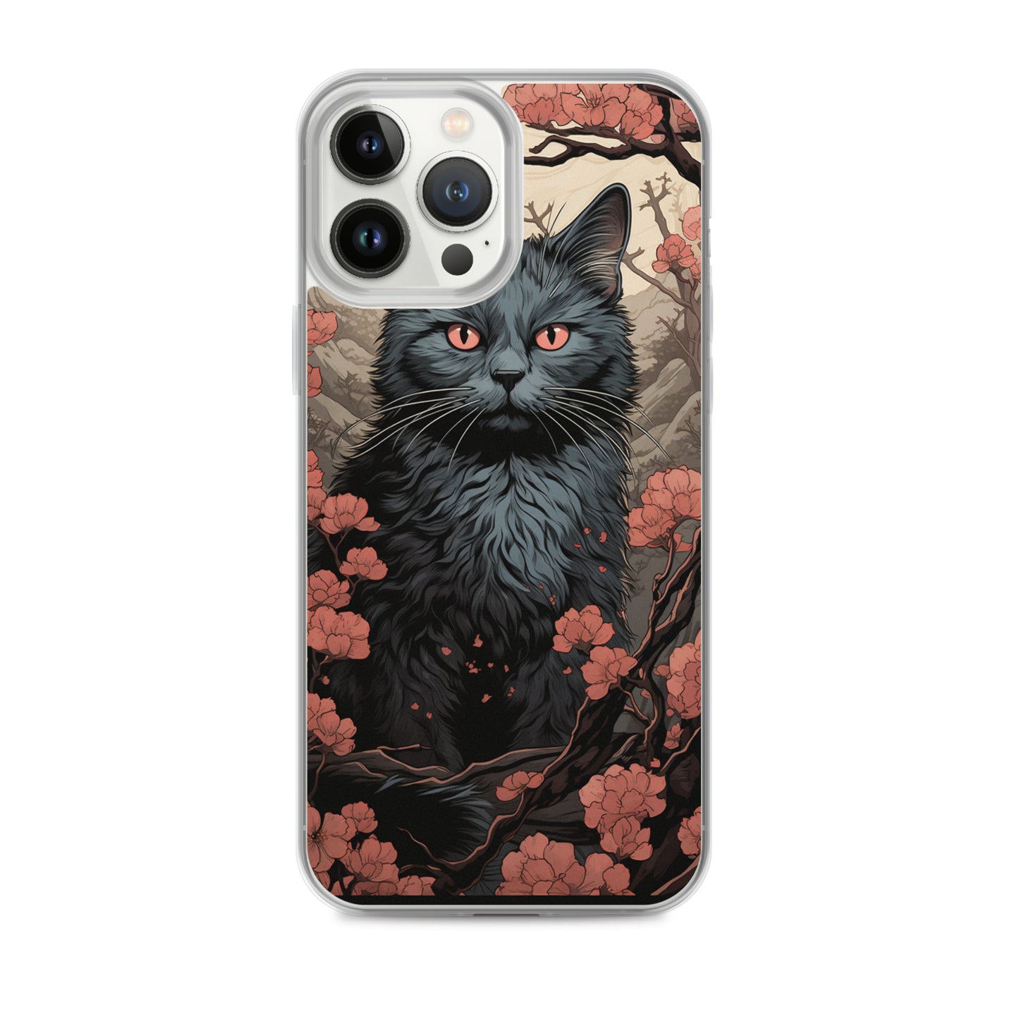 Ukiyo-e Style Gray Cat iPhone Case