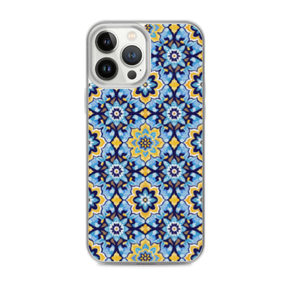 iPhone Case Kashi Tiles Yellow & Light Blue