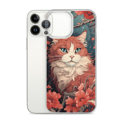 Ukiyo-e Style Orange/White Cat iPhone Case