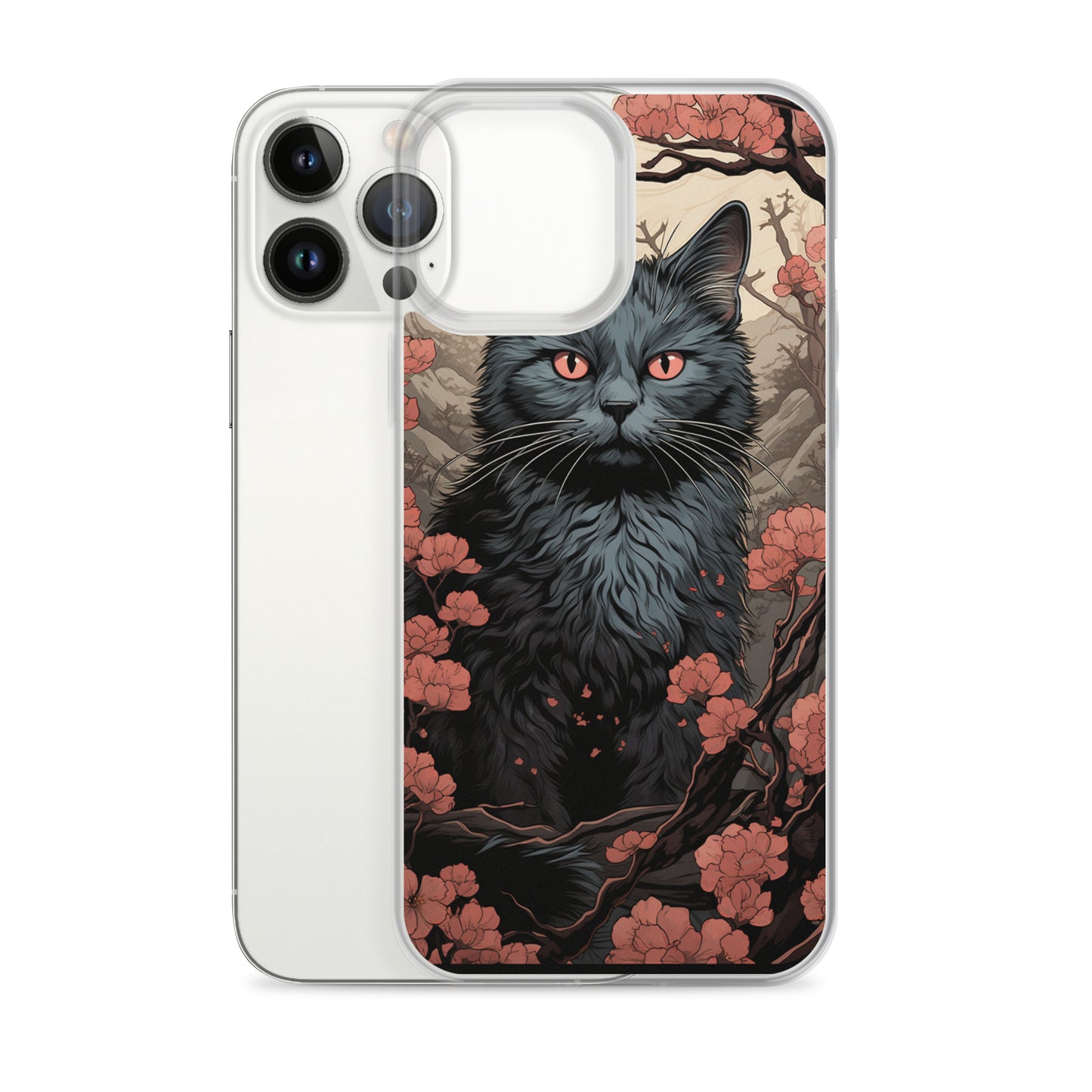 Ukiyo-e Style Gray Cat iPhone Case