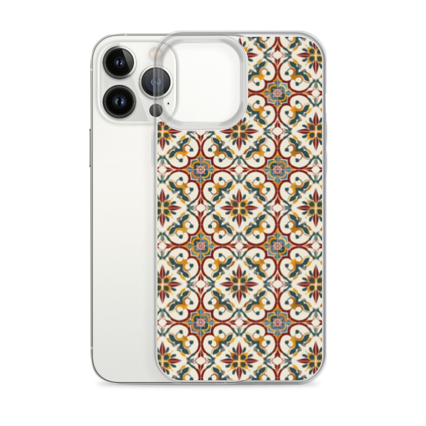iPhone Case Classic Victorian Tile Red