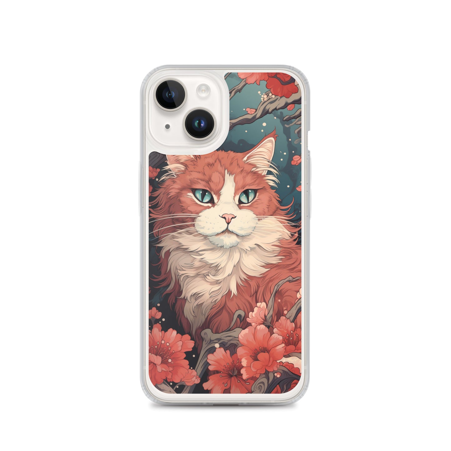 Ukiyo-e Style Orange/White Cat iPhone Case